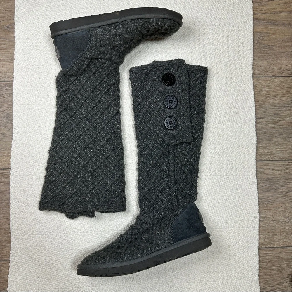 UGG dark gray knit Cardy convertible boots SIZE 8